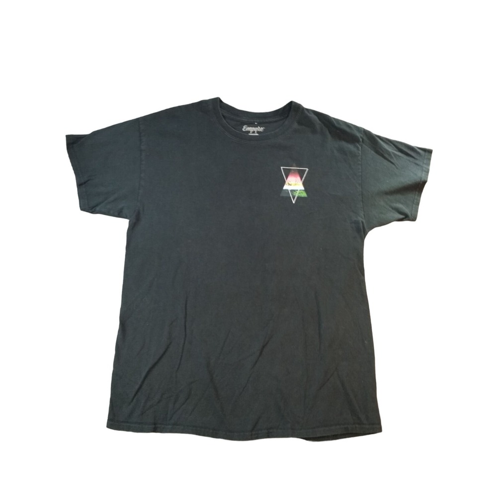 Cosmic Horizon Skate Tee Large Surreal Tri-Blend Streetwear Charcoal Black Top